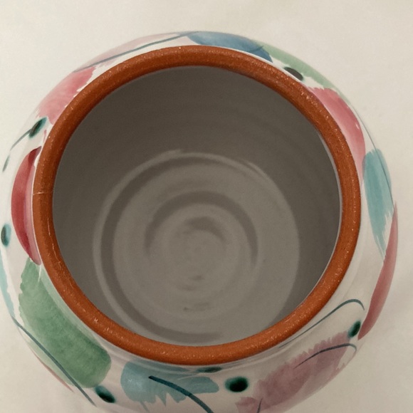 Jan Pugh Small Red-ware Pottery Vase Pot Planter Abstract Print - Picture 6 of 7